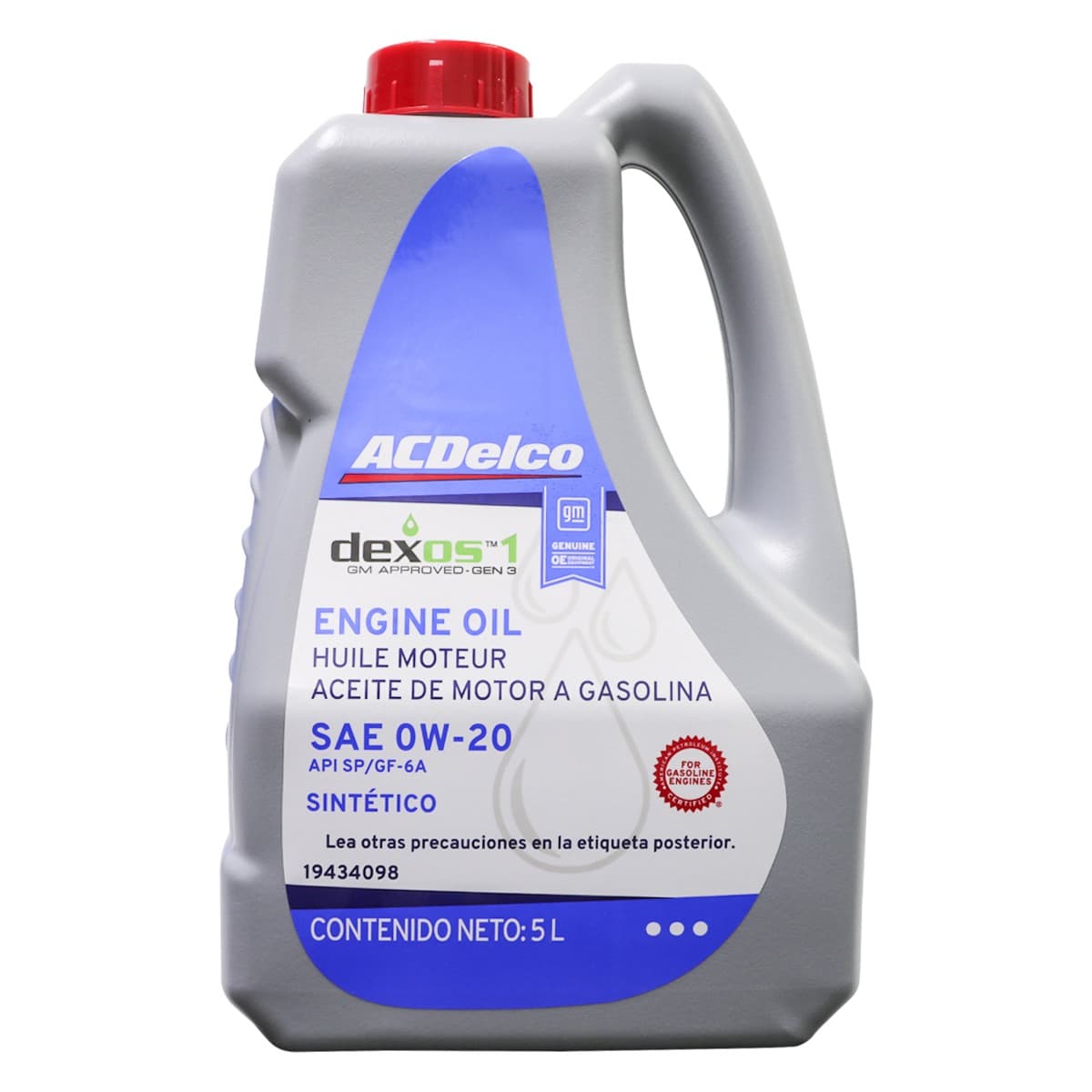 Aceite de motor ACDelco dexos Gen 3 SAE 0W-20 sintético 5 L
